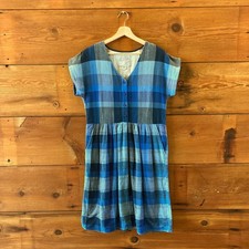 Ace & Jig Blue Plaid Short Sleeve Chelsea Shirt Dress - Size S - 0607MK