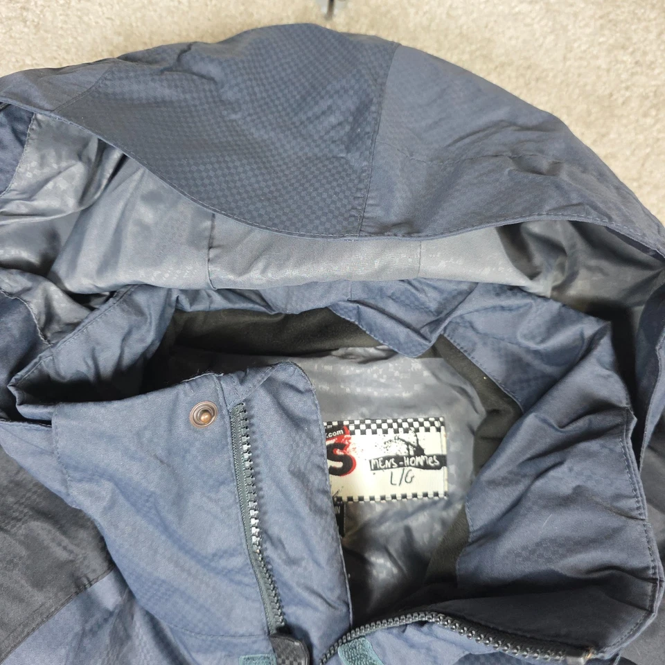 Vintage Vans Snowboard Jacket Mens L Blue Gray Hooded Y2K Full Zip Comfort Ski - Image 4 of 4