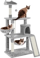 63.5in Multi-Level Cat Tree Tower Condo with Scratching Posts Platform Hammock