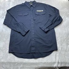 First Tactical Shirt Mens Large L Blue Defender Embroidered Logo Pockets