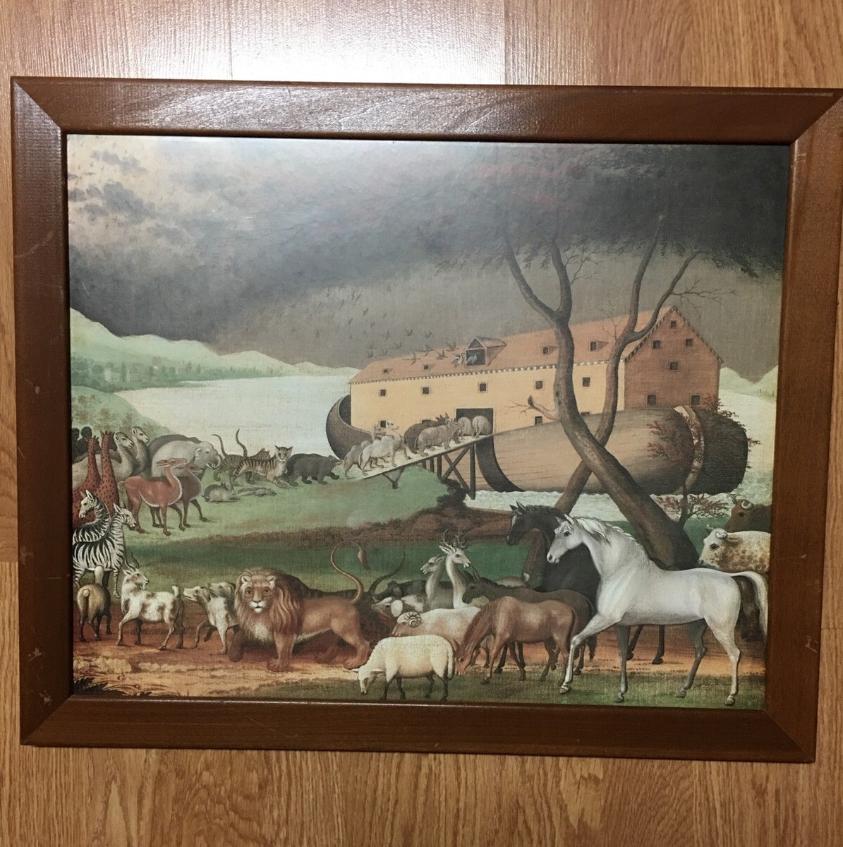 Edward Hicks Noah's Ark 1846 Artwork Framed Animals Vintage Look