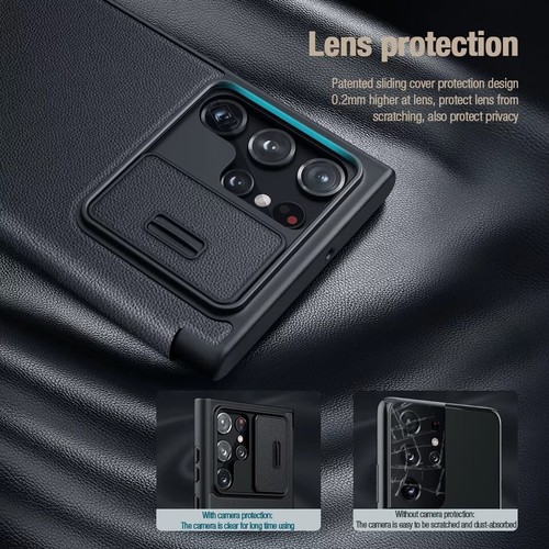 Samsung S22 ULTRA S22 Qin PRO Nillkin Camshield Leather Wallet Flip Case Cover - Picture 4 of 12