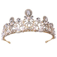 6.3cm Tall FLower Crystal Tiara Crown Wedding Bridal Party Pageant Prom 2 Colour