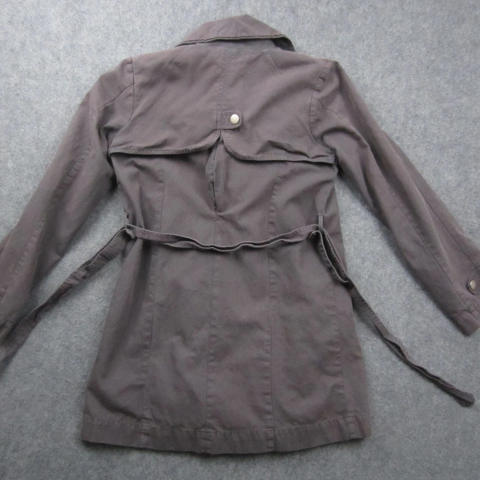 James Perse Coat Womens 3 Gray Trench Long Pea Belted Snap WTG2163 - Image 2 of 4