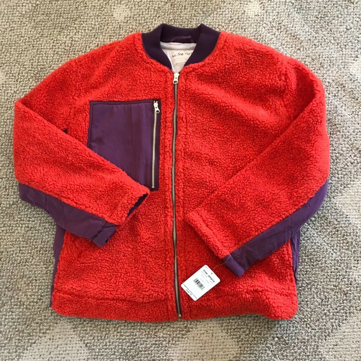 FREE PEOPLE トップス ジャケット 羽織 アウター コート Womens Free People Full Zip Sherpa Jacket Chili Combo Size