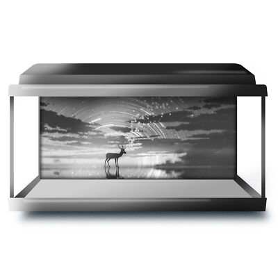Aquarium Hintergrund 90x45cm BW - Magischer Hirsch Nachthimmel Fantasy #35965