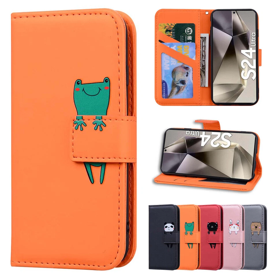 For Samsung S24 S23 S22 Ultra Plus A12 A13 A14 5G Case Flip Phone Wallet Cover - Image 3 of 4