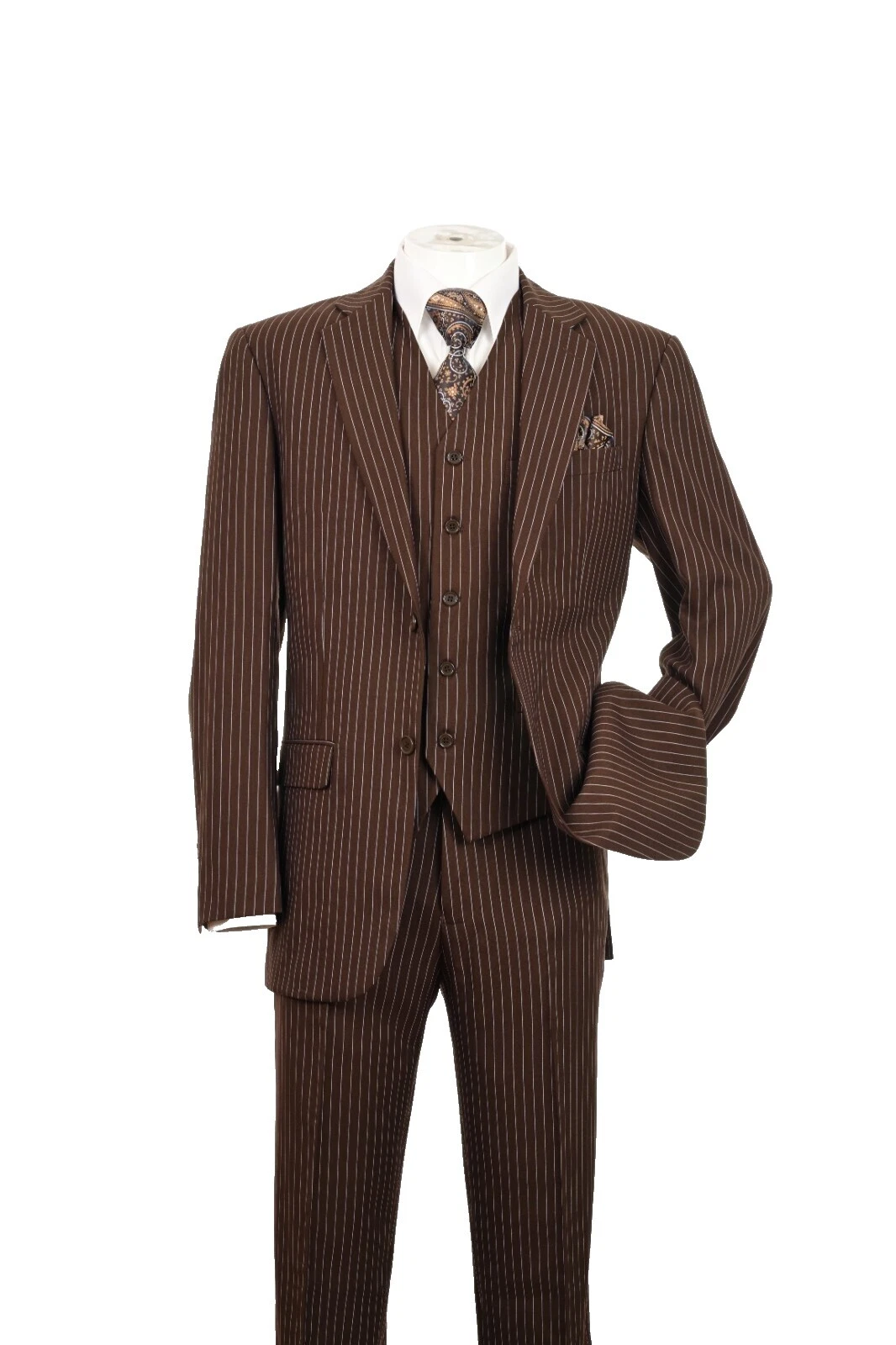 Polyester Classic Fit Striped Suits & Blazers for Men