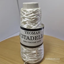 Yeoman machine knitting yarn - off white viscose tape yarn - 106 grams (C172)