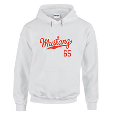 Mustang 65 Tail Script Hoodie Hooded 1965 Muscle Car Sweatshirt All Colors