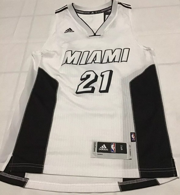Adidas Mens Miami Heat Hassan Whiteside Swingman Jersey White Hot SZ