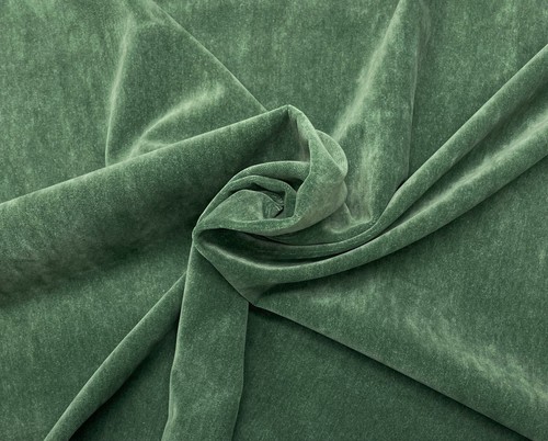 LESLIE LEE RITZ VELVET GODDESS GREEN UPHOLSTERY CUSHION FABRIC BY YARD 56"W - 第 1/3 張圖片