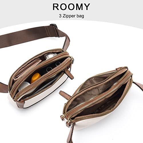 Leather Crossbody Belt Bag for Women Stylish Fanny Pack  