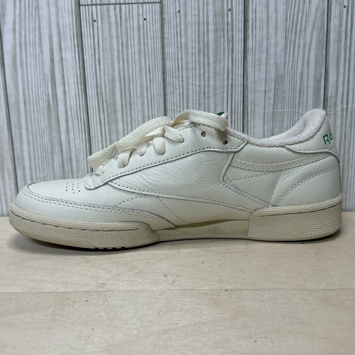 Reebok Club C 85 Vintage Mens Retro Shoes Off White/Green 100000317 Sz