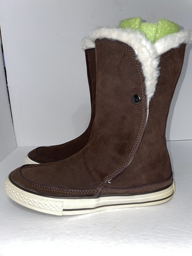 brown fluffy converse
