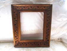 Vintage Ornate Deep Hand Carved Walnut Frame 17.5 x 15.5 inside 12 x 10