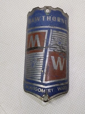 Vintage Wards Hawthorne Headbadge For Classic Bicycles Ballooners Ratrods - Image 1 of 4