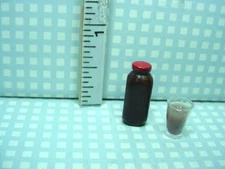 Miniature Chocolate Milk & Filled Glass #FA11113 Solid Acrylic No Liquid 1/12th