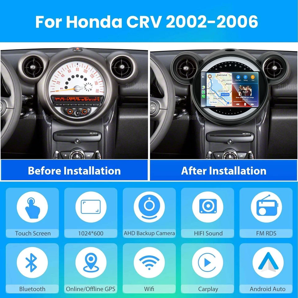 Para BMW Mini Cooper Countryman 2011-2016 Paceman GPS Navegación Reproductor FM Tablero Foto 3 de 4