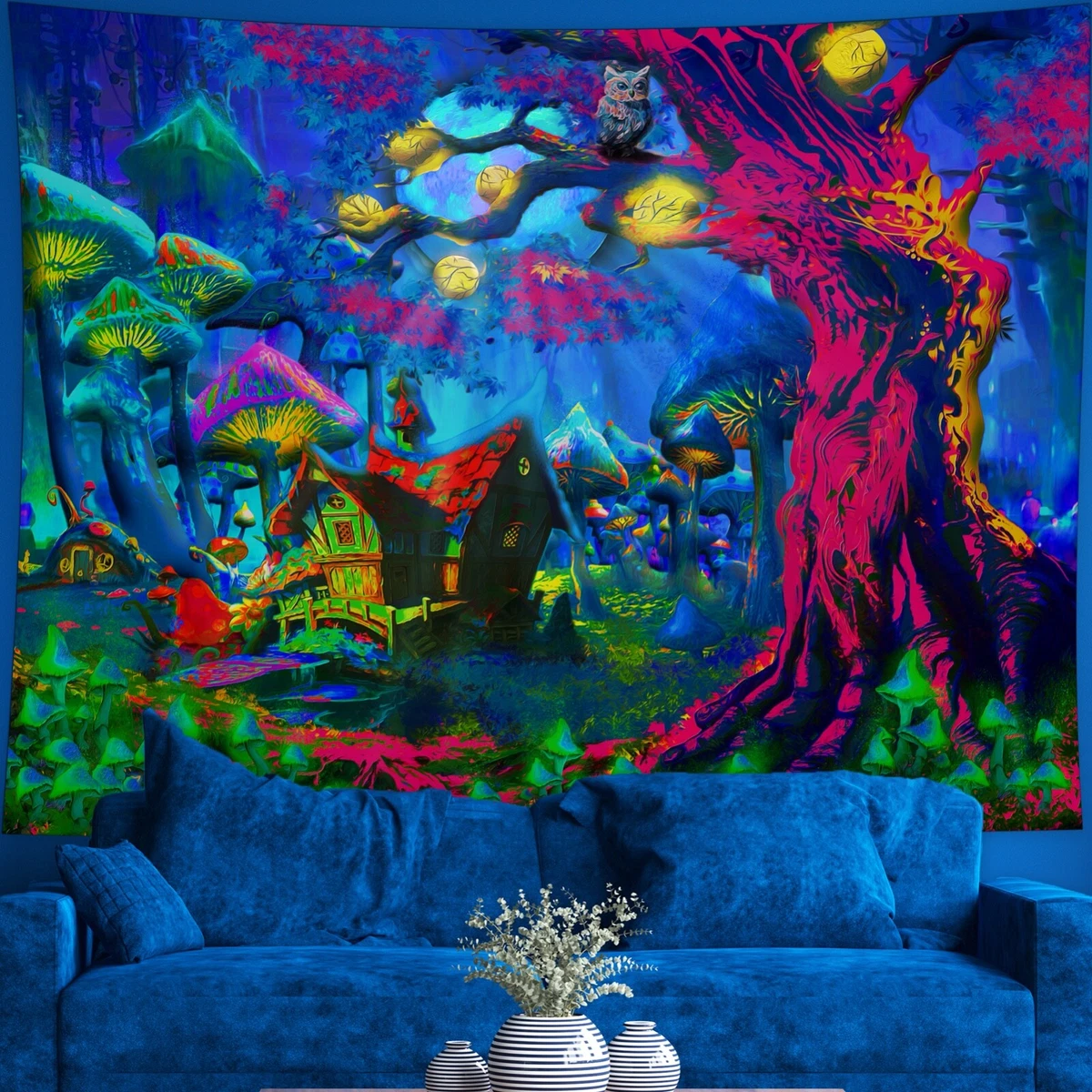Psychedelic mushroom tapestry sales
