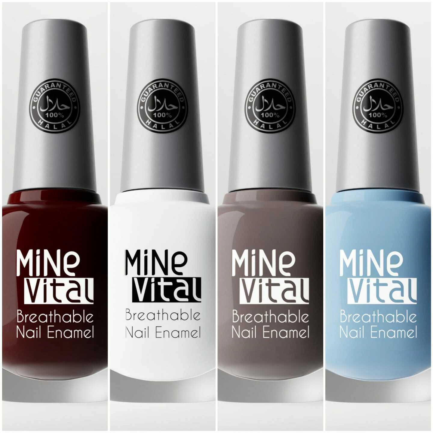 Halal Nail Polish | Wudu Friendly | Sultan, Pearly, Blue Eyes, And Smoke