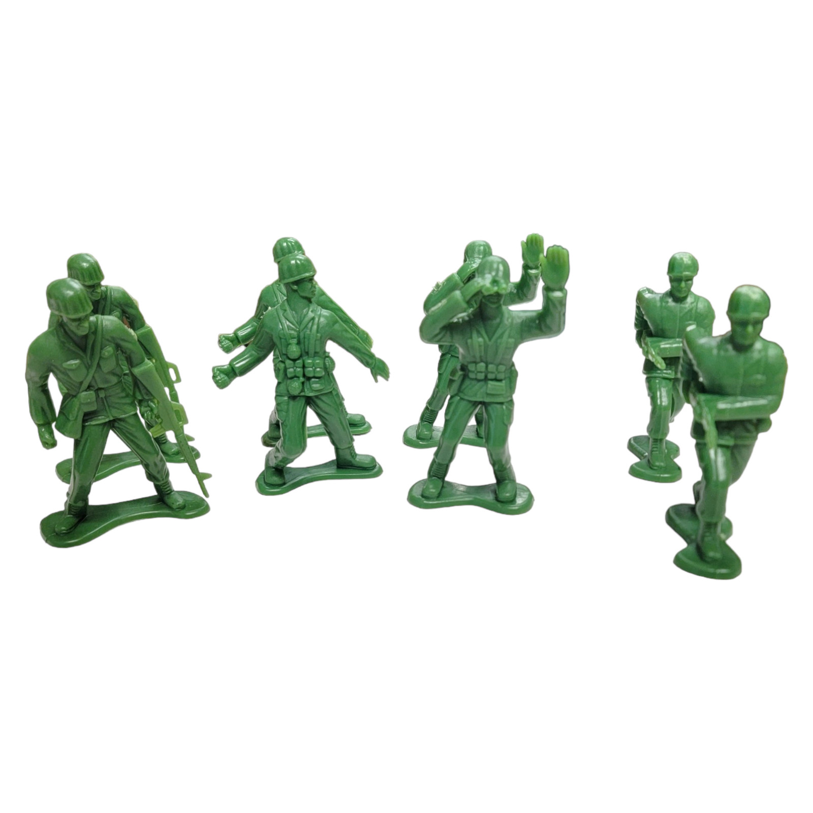Highly Detailed Large Green US Army Men Action  Figures Soldier 8 Pack Set. (4")