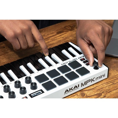 Akai MPK Mini MKII MK3 White 25-Key USB MIDI Keyboard Controller w/Headphones - Picture 12 of 12