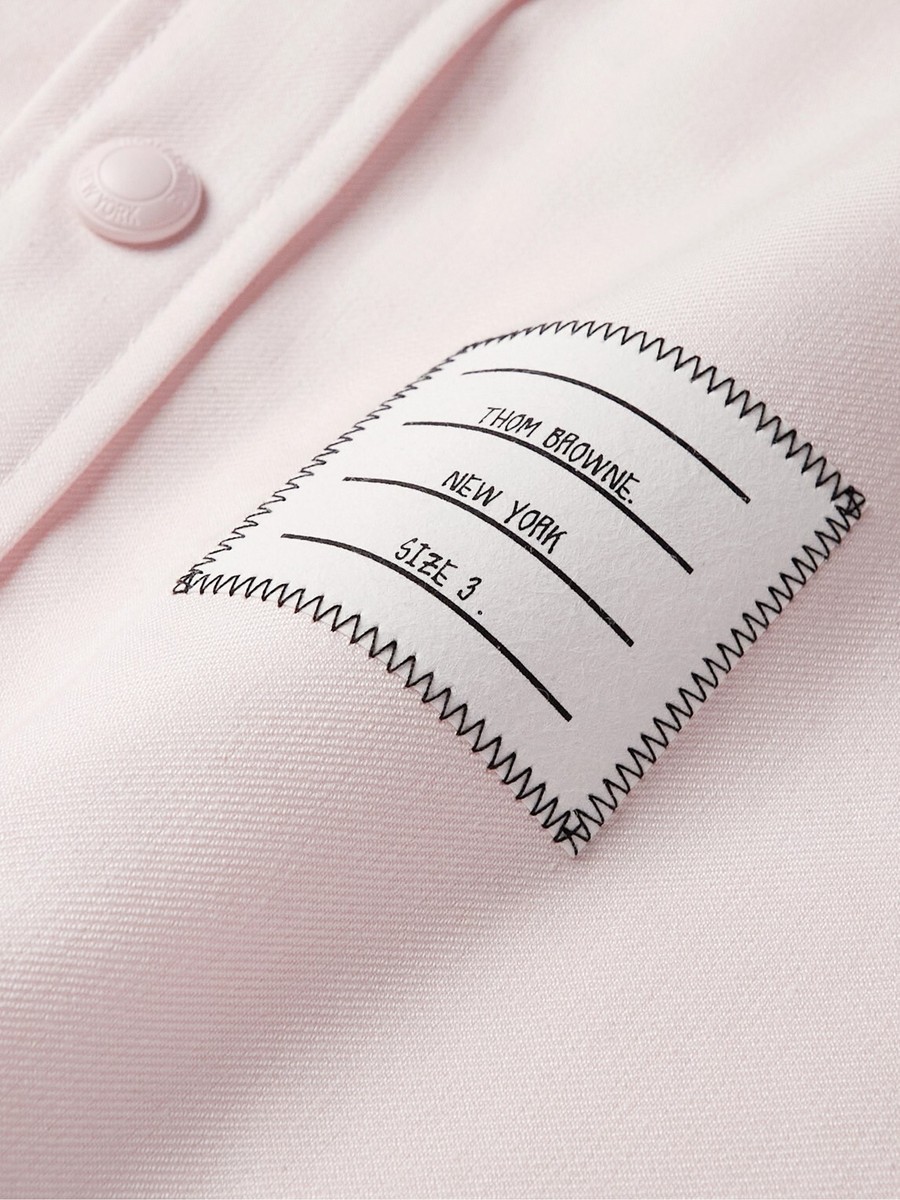 THOM BROWNE. NEW YORK / 長袖シャツ/--/コットン/PNK// $1490 BNWT THOM BROWNE Striped Cotton-Twill Overshirt Pink MJO055A