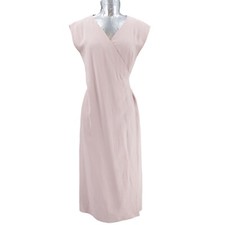 Everlane Women's Japanese GoWeave Wrap Midi Dress Size 0 Pale Pink Sleeveless