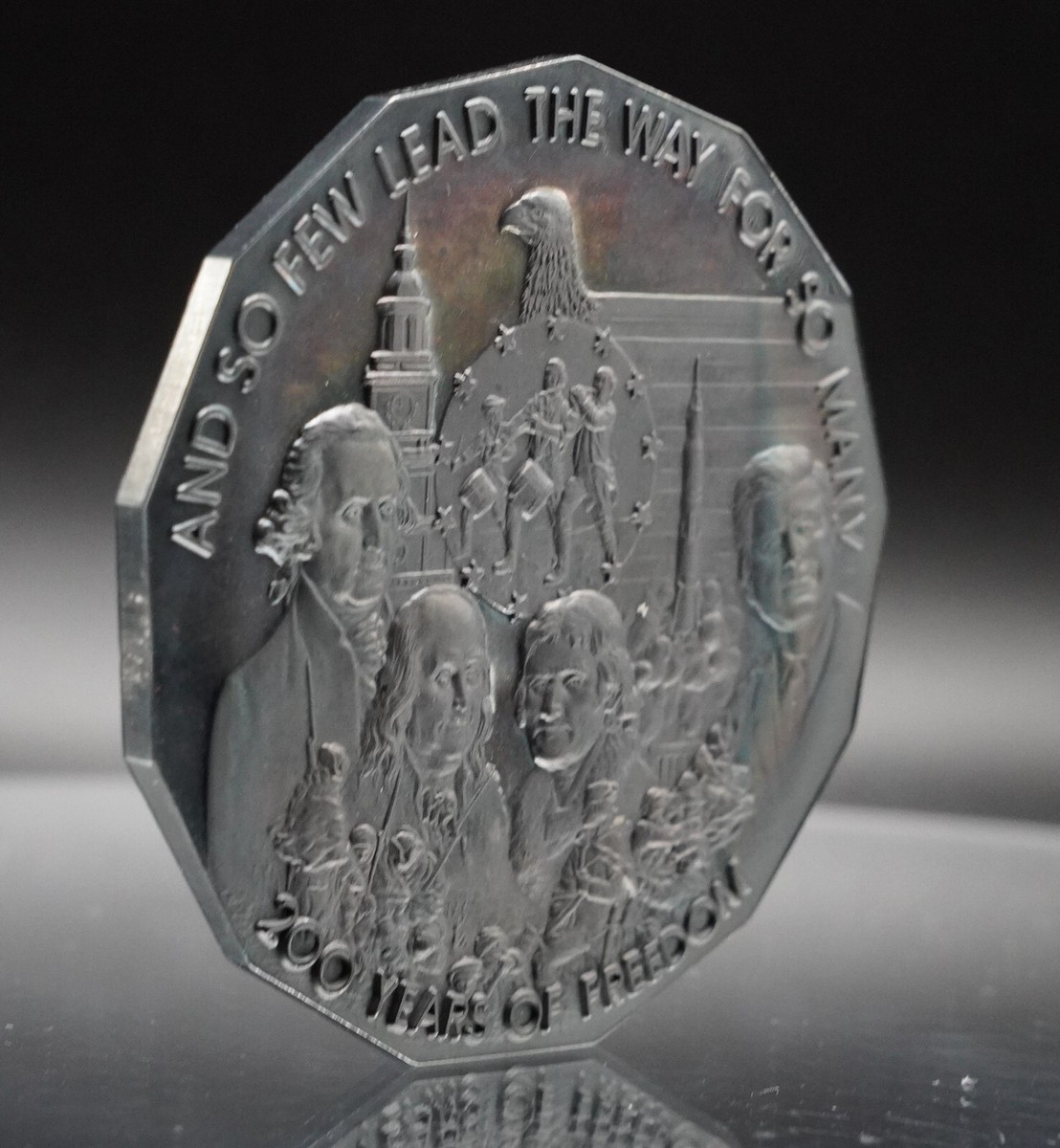 1976 200 Years FREEDOM Hamilton Mint 2.6oz 999 FINE Silver round