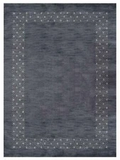 Eco-Friendly Hand Knotted Loom Wool Area Rug Contemporary Charcoal BBL00529