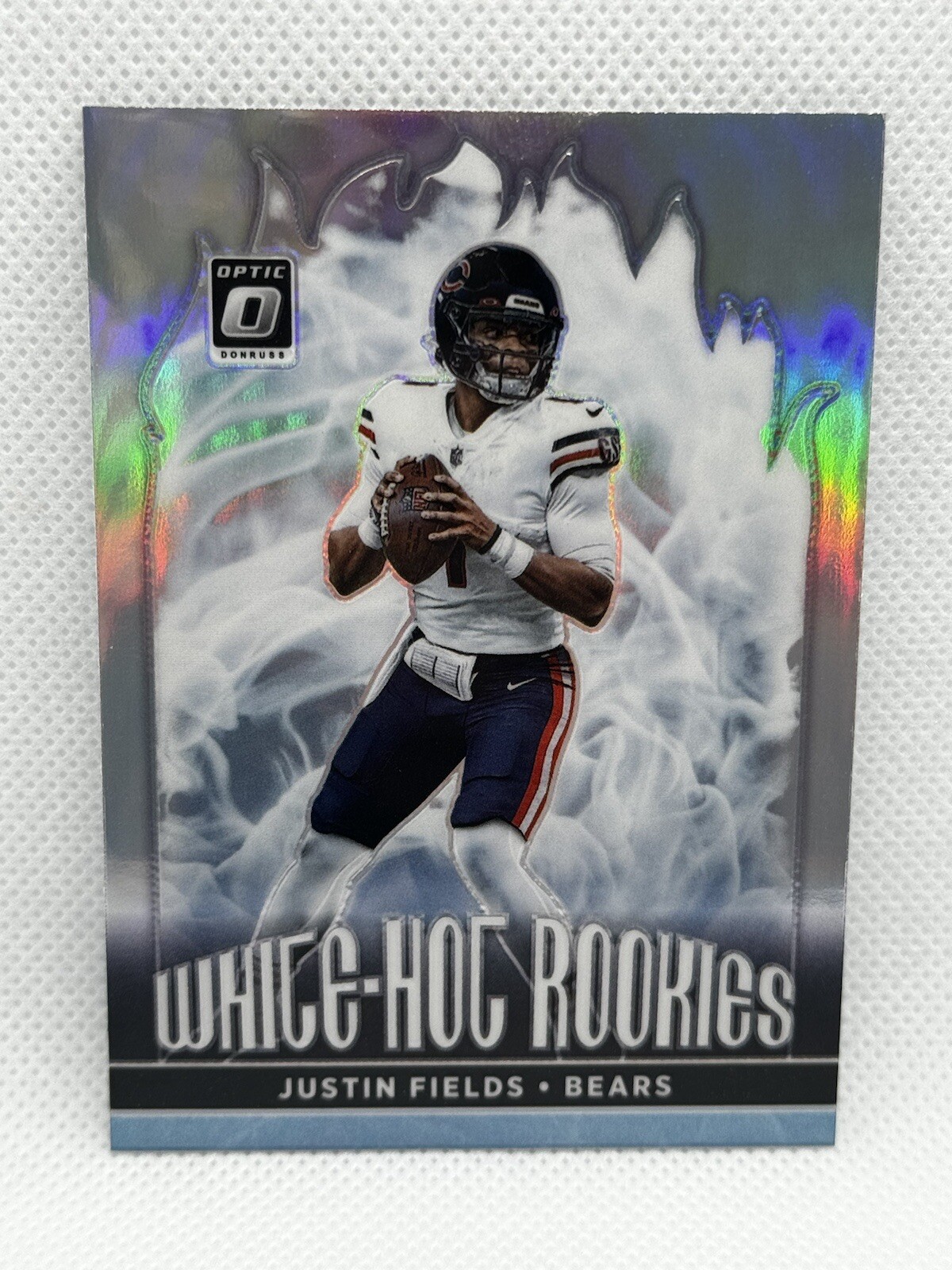 2021 Donruss Optic Justin Fields White Hot Rookies Silver Holo Bears RC #WHR-2