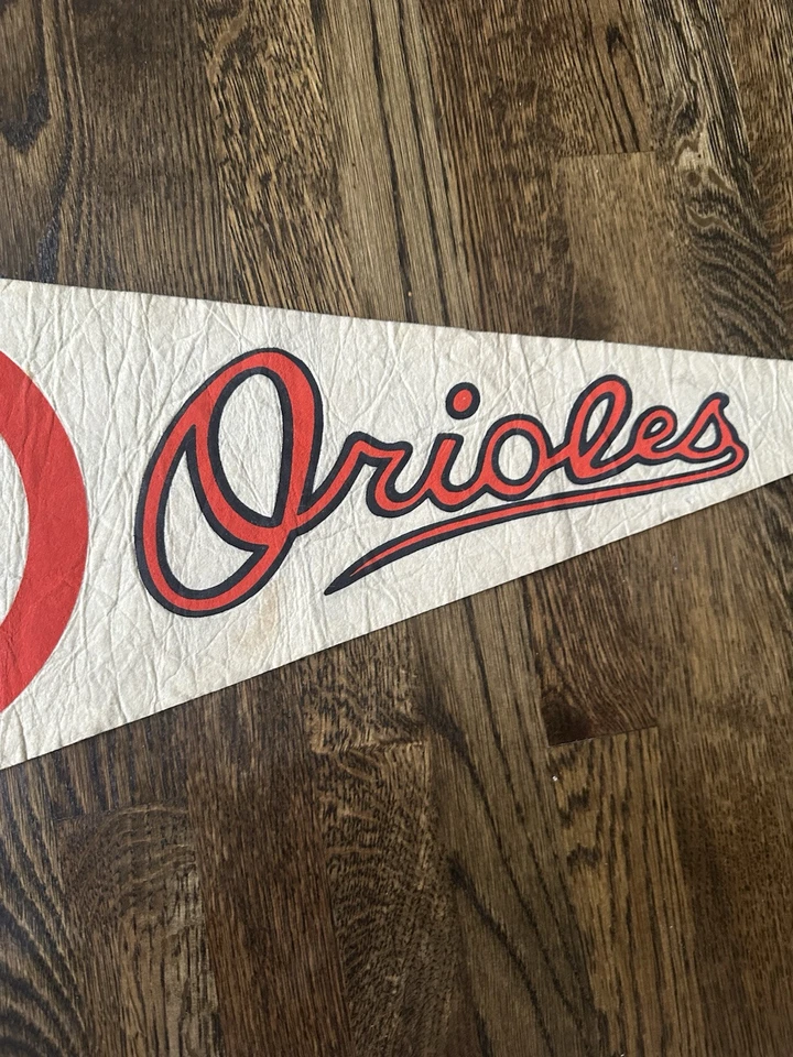 BALTIMORE ORIOLES VINTAGE BASEBALL MLB Full Size FELT PENNANT Vintage - Image 3 of 4