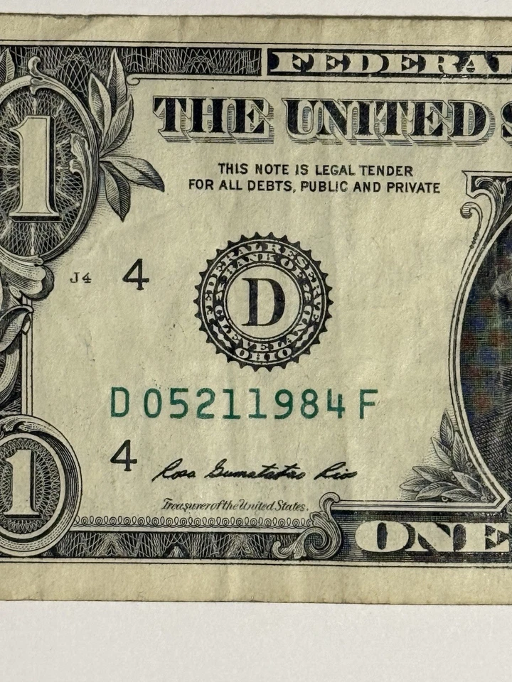 Birthday Note Dollar Bill May 21 1984 05/21/1984 Fancy Serial Number Get it ¥ - Image 3 of 4