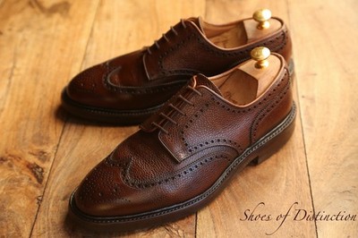 Crockett & Jones Pembroke braune Leder Derby Brogue Schuhe UK 7,5 E US 8,5