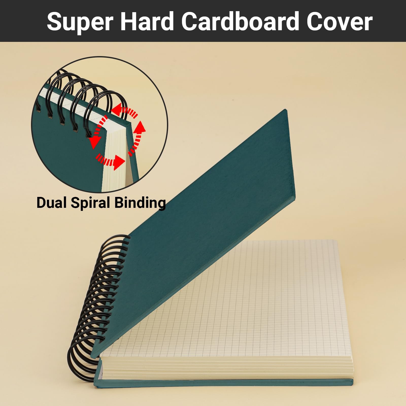 Cahier spirale A5 petits carreaux pour organisation de bureau