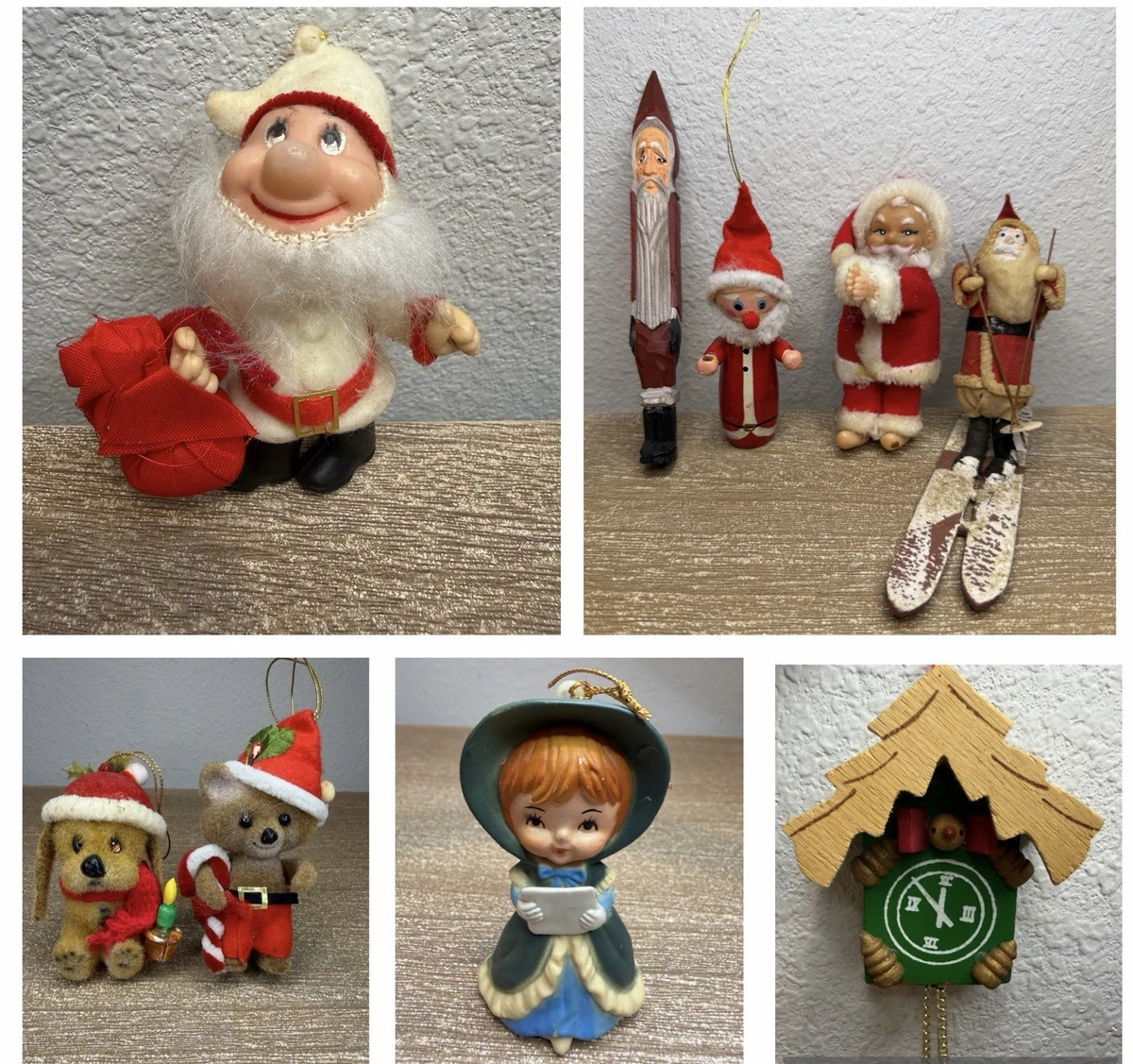 Wooden Christmas Collectible Holiday & Seasonal Ornaments 1950