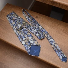 Lanvin Paris Floral Silk Tie Vintage Made in France 100% Soie Rare