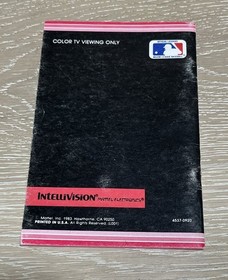 World Series Major League Baseball Intellivision Instructions W Overlays Rare