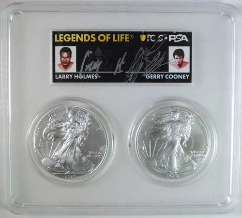 2021 Type 1 & 2 American Silver Eagle 1oz Larry Holmes & Gerry Cooney PCGS MS70