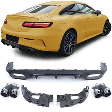 Sport Heckdiffusor mit Endrohren Schwarz f&uuml;r Mercedes E Klasse C238 Coupe Cabrio