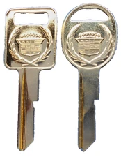 2 Cadillac Logo OEM Gold A&B IGNITION/DOORS/TRUNK Key Blanks Set B48 B49