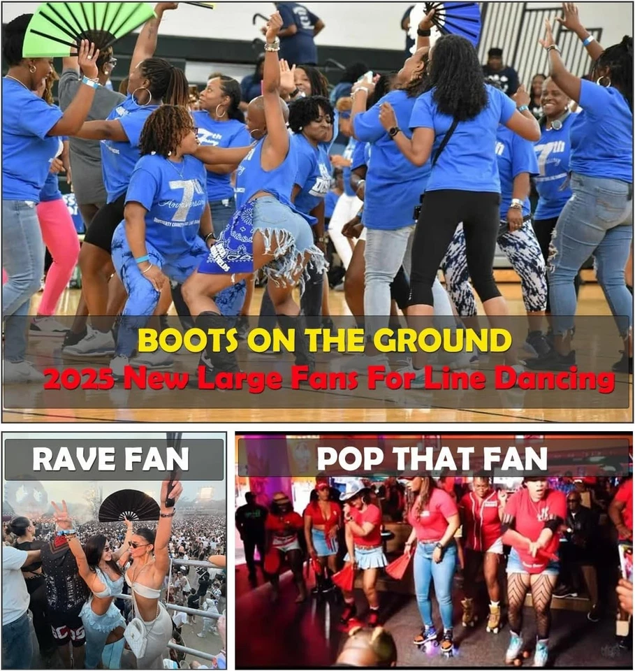 Ventilador Rave grande de 13 pulgadas ventilador para hacer estallar ventiladores para baile en línea, ventiladores de mano para... Foto 4 de 4