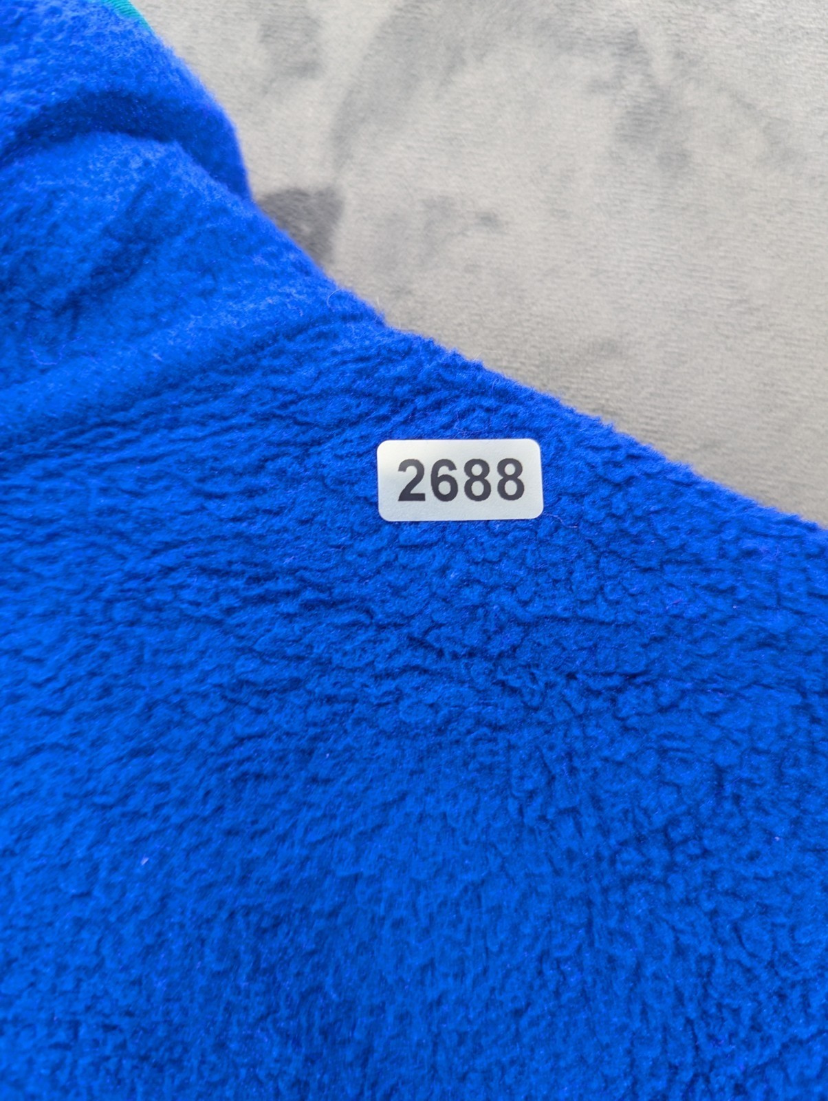 Vintage L.L. Bean Blue Henley Snap Fleece Sweater Size Large - XL Long Sleeve image 10