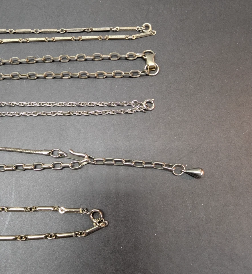 LOTE DE 5 Collares sin marca Cadenas surtidas Anillo de resorte Gancho a presión Cerraduras Foto 3 de 4