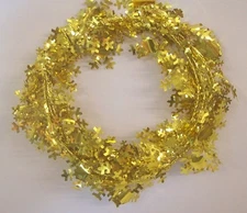 27 FEET DELUXE WIRE GARLAND Gold Snowflakes 3 Strands 9 Feet Each