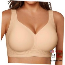 Jelly Bras for Women Plus Size Minimizer Soft Wireless Push Up Bra 36D Skin