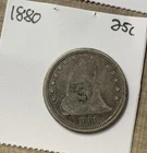 1880 25c Seated Liberty Quarter - Circulated - Scarce Tough Date