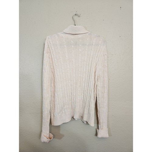 Suéter Pullover Charter Club Para Mujer Beige Algodón Metálico Manga Larga Talla XL - Imagen 3 de 6