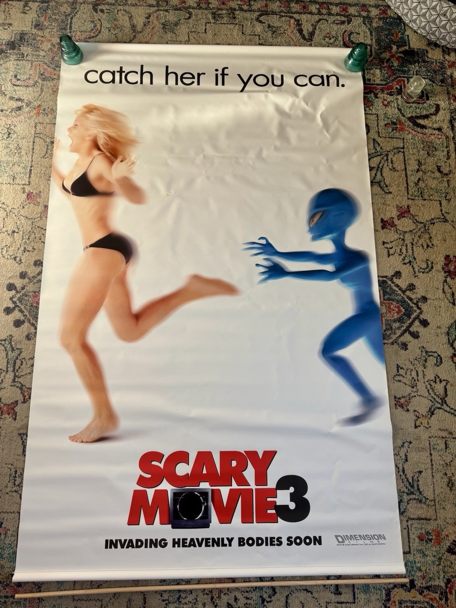 👀 HUGE! “SCARY MOVIE 3” ORIGINAL VINYL MOVIE BANNER/POSTER 52x84